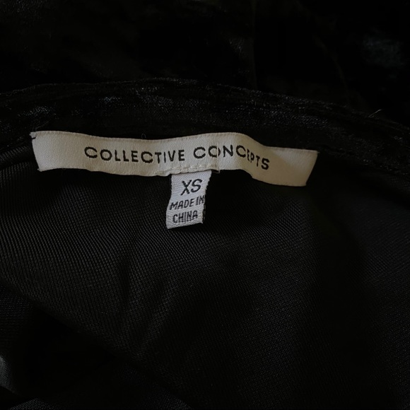 Velvet one shoulder black top with ruffle sleeve - Picture 4 of 4